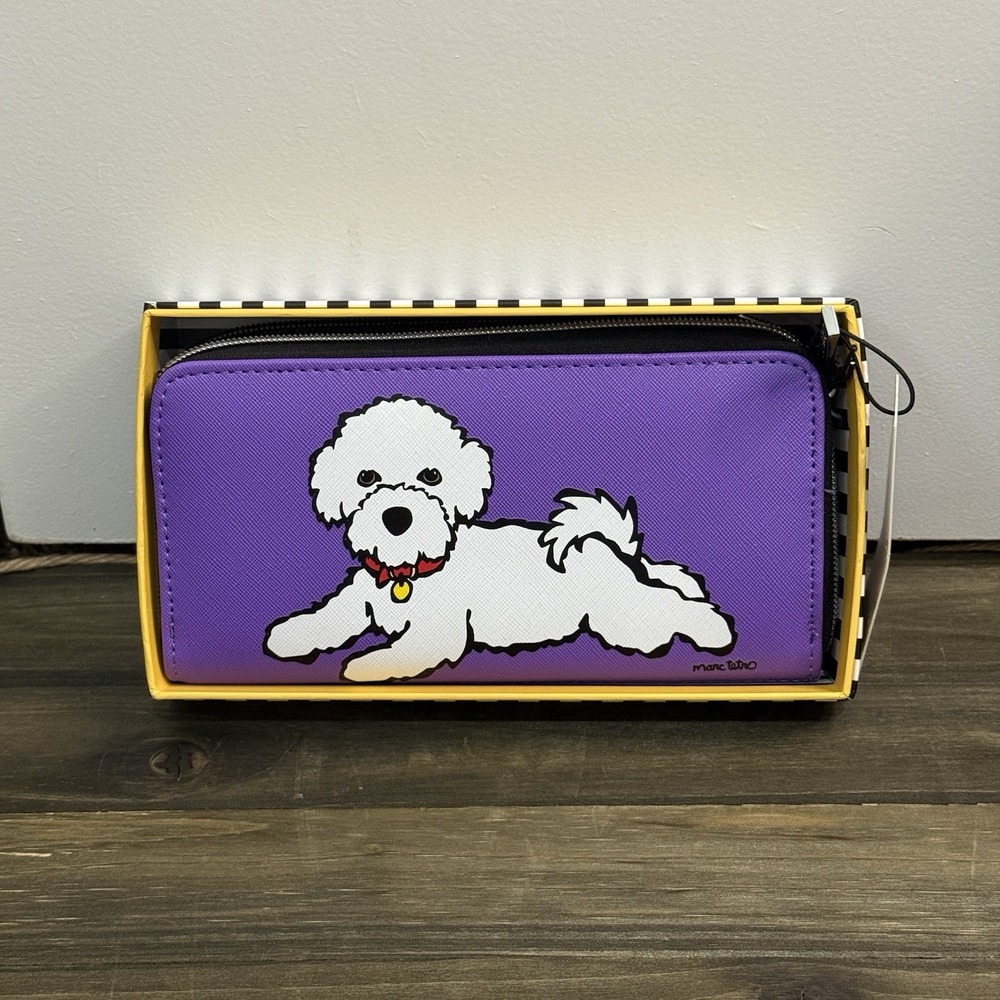 Bichon Frise Zip Around Wallet by Marc‎ Tetro
